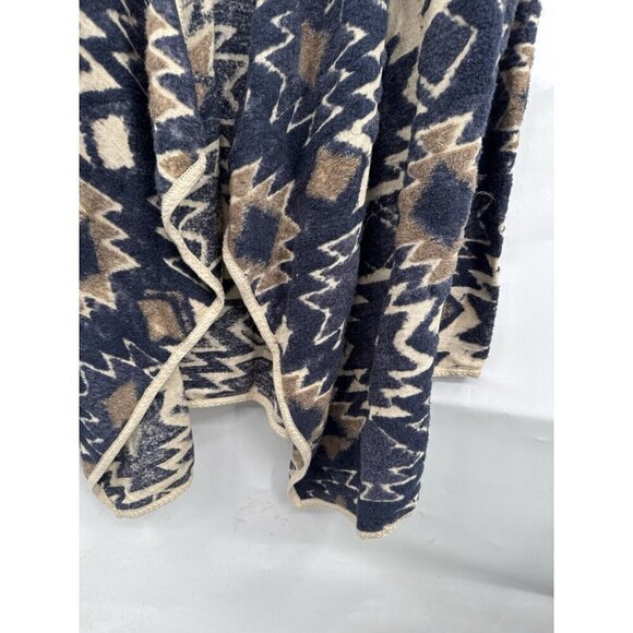 Lucky Brand Cardigan Women Medium Cream Aztec South Western Drape Front Open - Picture 8 of 10